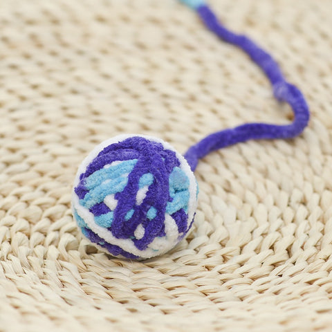 Bóng len cho mèo màu xanh lam trắng Bóng len cho mèo màu xanh lam trắng