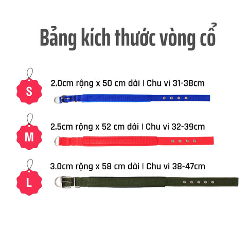 Bảng kích thước vòng cổ cho chó