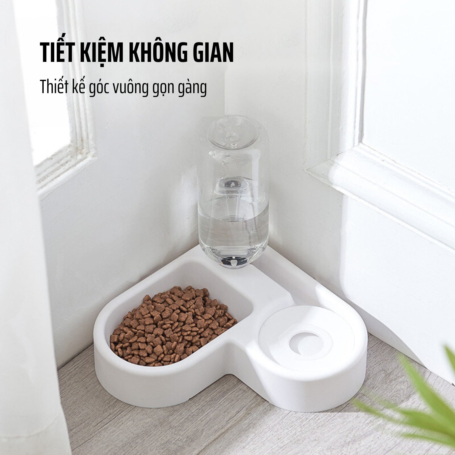 Bát đựng thức ăn cho chó mèo kèm bình nước