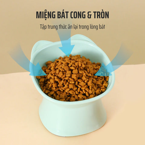 Miệng bát cong tròn tập trung thức ăn vào lòng bát