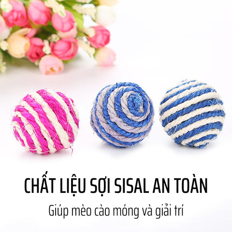 Chất liệu sợi sisal an toàn của bóng đồ chơi mèo