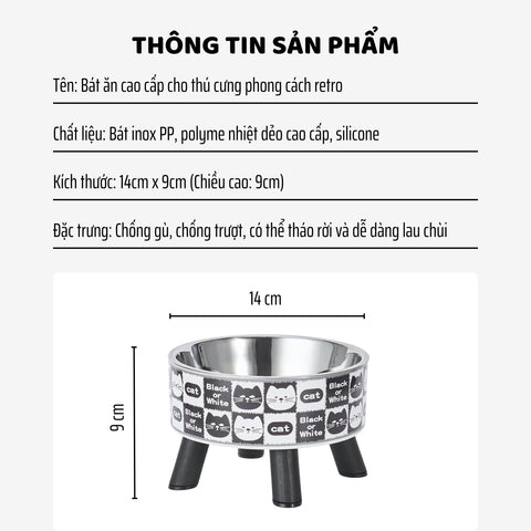 Thông tin sản phẩm bát ăn cho thú cưng phong cách sang chảnh