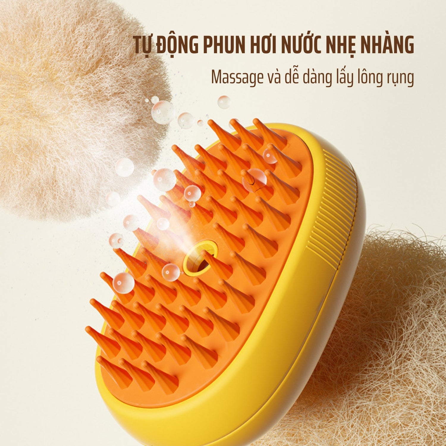 Lược tự động phun hơi nước chải lông thú cưng