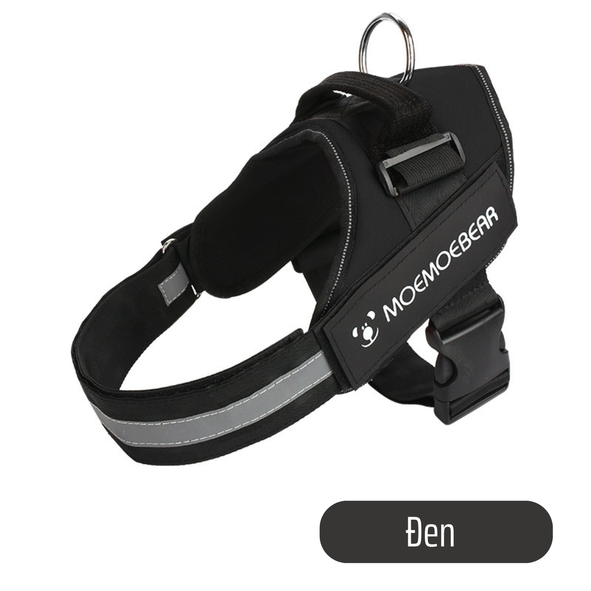 yếm dắt chó mèo phản quang màu đen