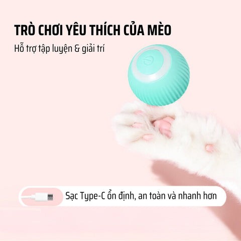 Đồ Chơi Quả Bóng Lăn Tự Động Cho Chó Mèo Tự Chơi