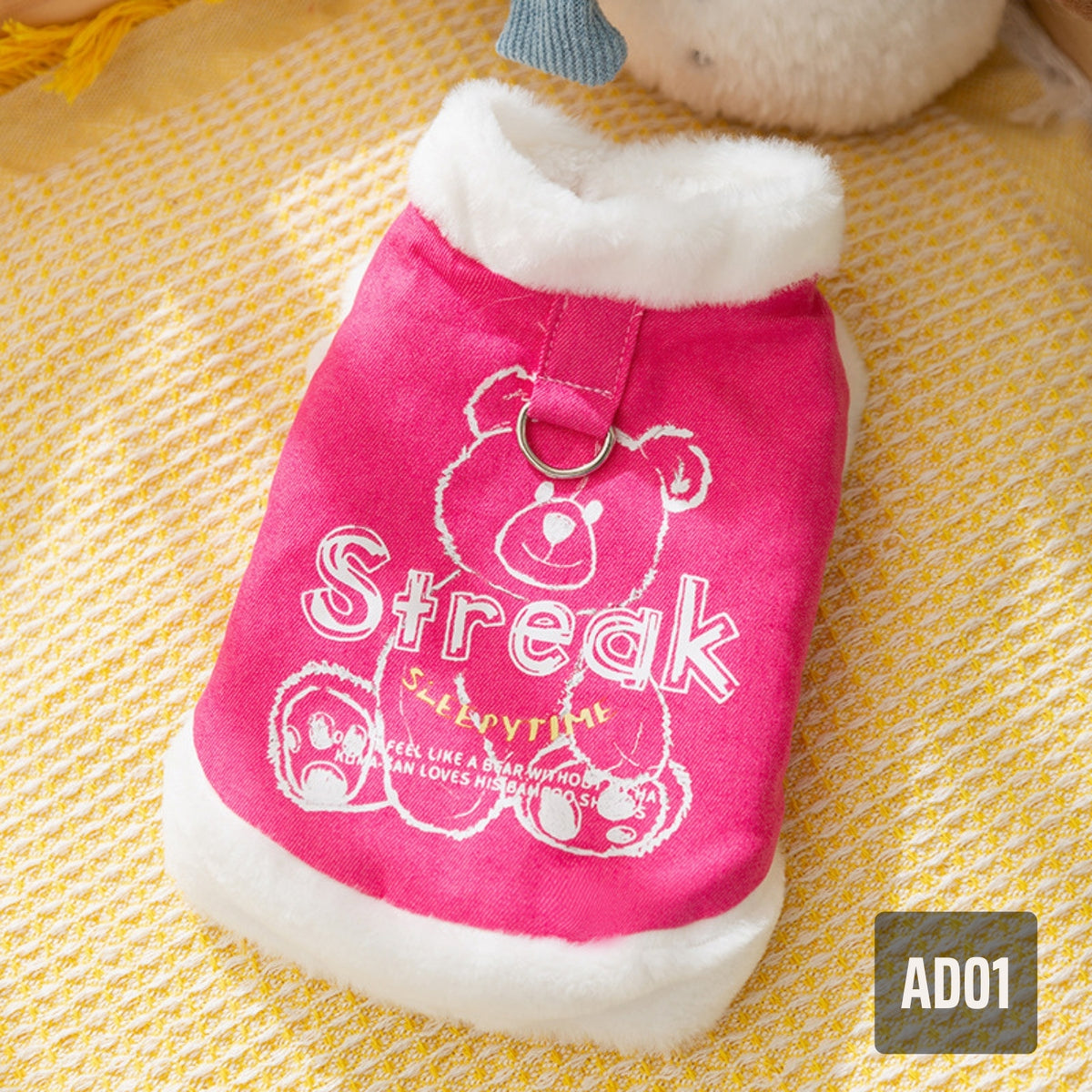 Ảnh chụp thực tế áo chó mèo AD01 màu hồng