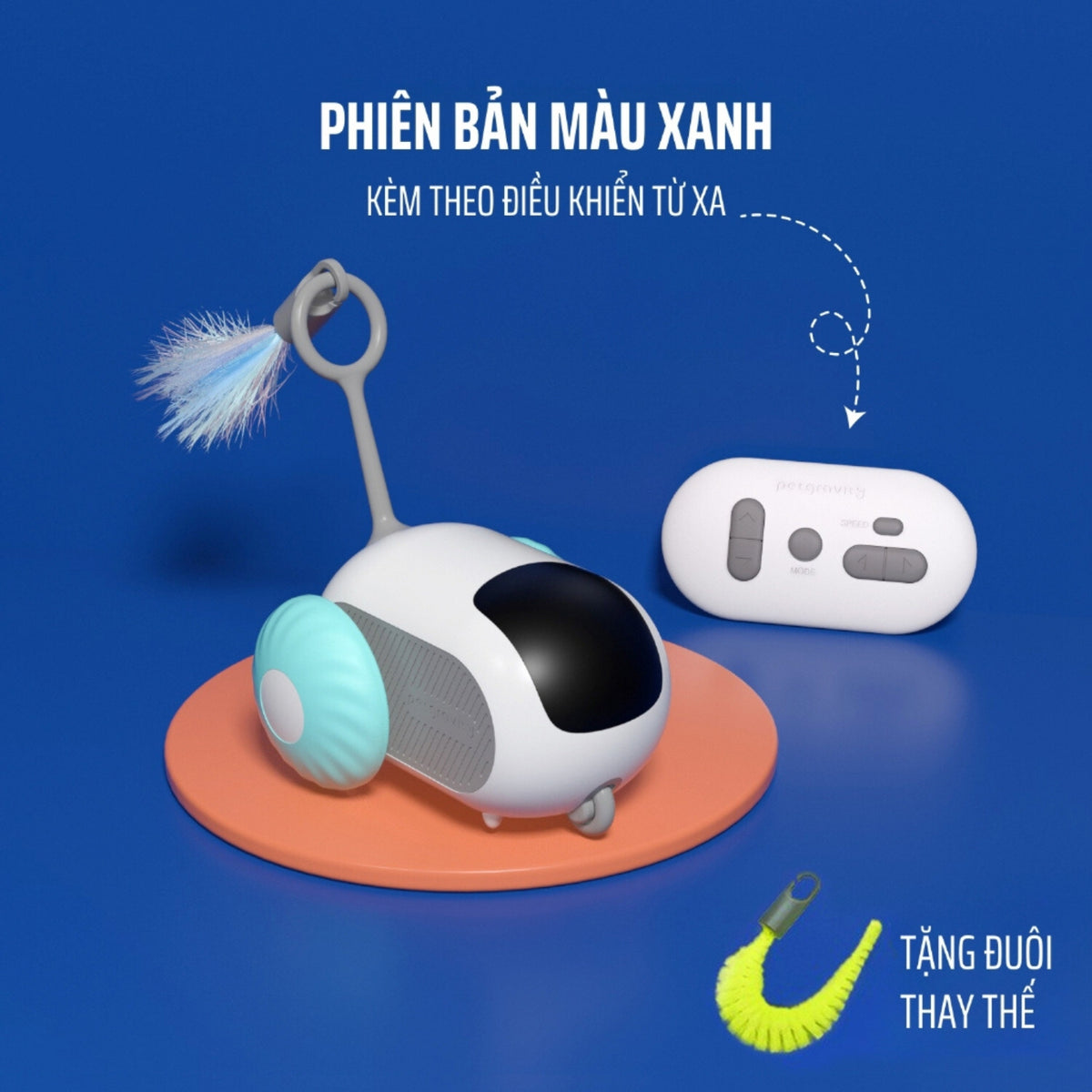Đồ chơi xe hơi cho pet thế hệ mới phiên bản màu xanh