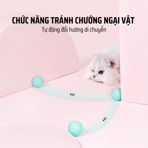 Đồ Chơi Quả Bóng Lăn Tự Động Cho Chó Mèo Tự Chơi