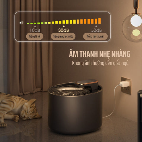 Máy lọc nước cho mèo cao cấp chống ồn chỉ 30dB