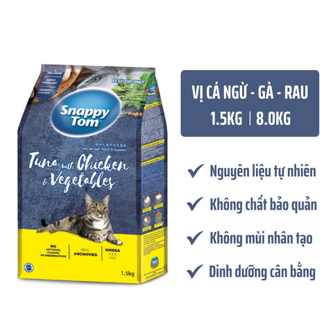 Thức Ăn Hạt Cho Mèo Snappy Tom Vị Cá Ngừ & Gà Tuna With Chicken