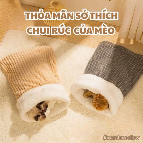 Túi ngủ Marshmeollow giúp mèo thoả mãn sở thích chui rúc