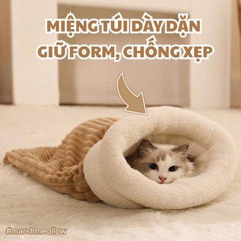 Miếng túi ngủ dày dặn, giữ form tốt